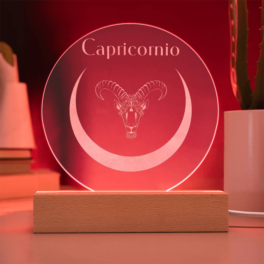 Capricornio - LED -  Placa de Acrílico Grabada