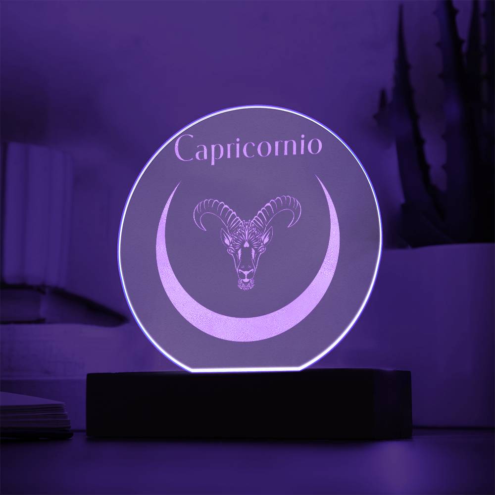 Capricornio - LED -  Placa de Acrílico Grabada