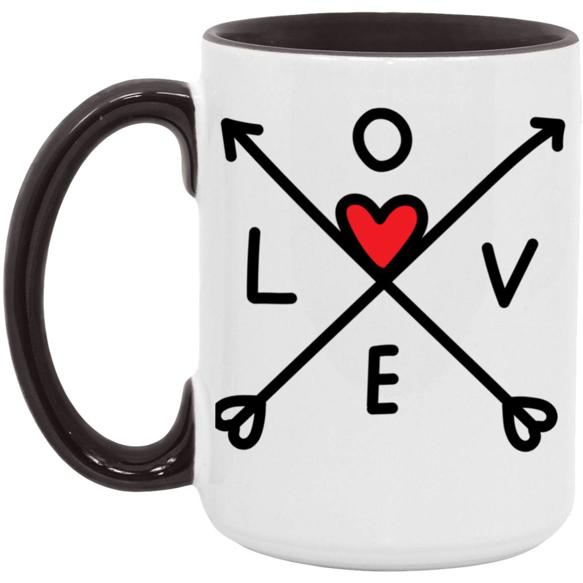 Love Black and White 15oz. Accent Mug