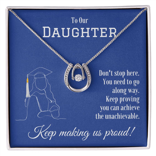 To MY Daughter Graduation Lucky in Love Necklace