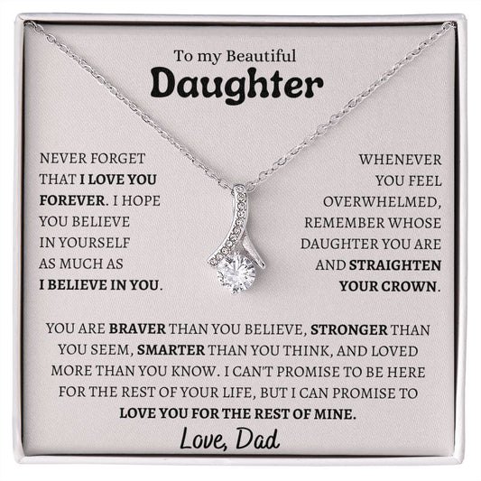 To My Beautiful Daughter Alluring Beauty Necklace