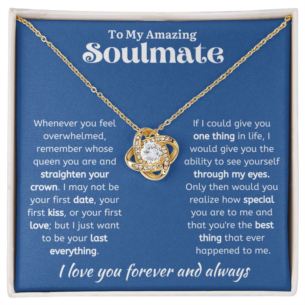 To My Amazing Soulmate Love Knot Necklace
