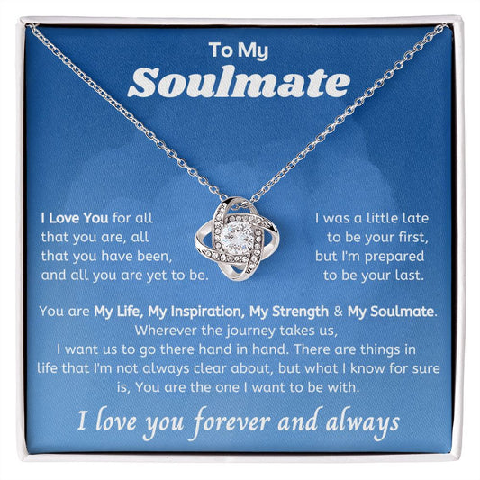 To My Soulmate Love Knot Necklace