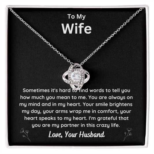 To My Wife Love Knot Necklace