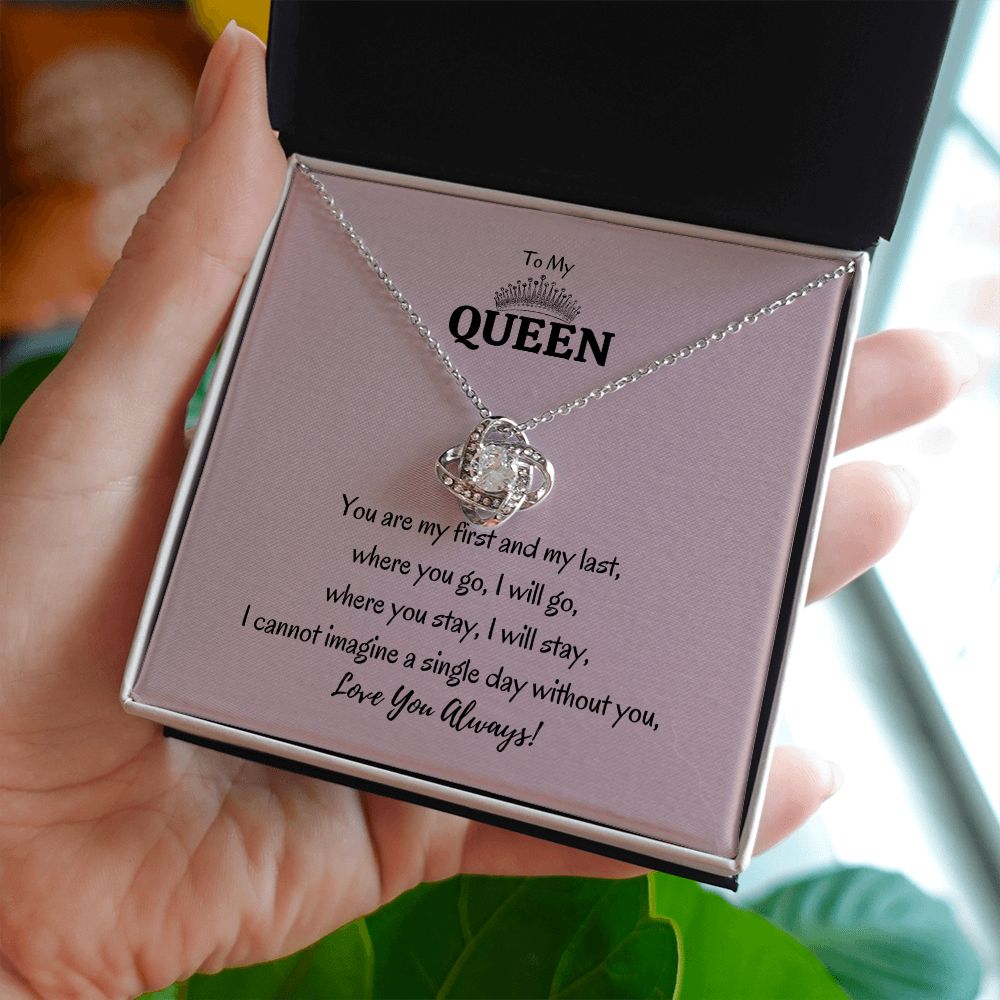 To My Queen Love Knot Necklace