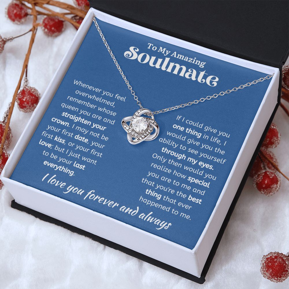 To My Amazing Soulmate Love Knot Necklace