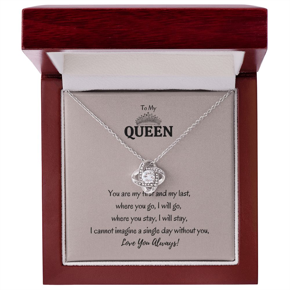 To My Queen Love Knot Necklace